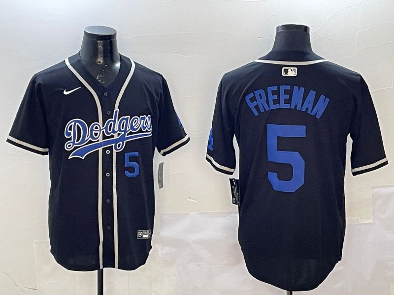 Men Los Angeles Dodgers 5 Freeman Black Fashion Game 2025 Nike MLB Jersey style 8